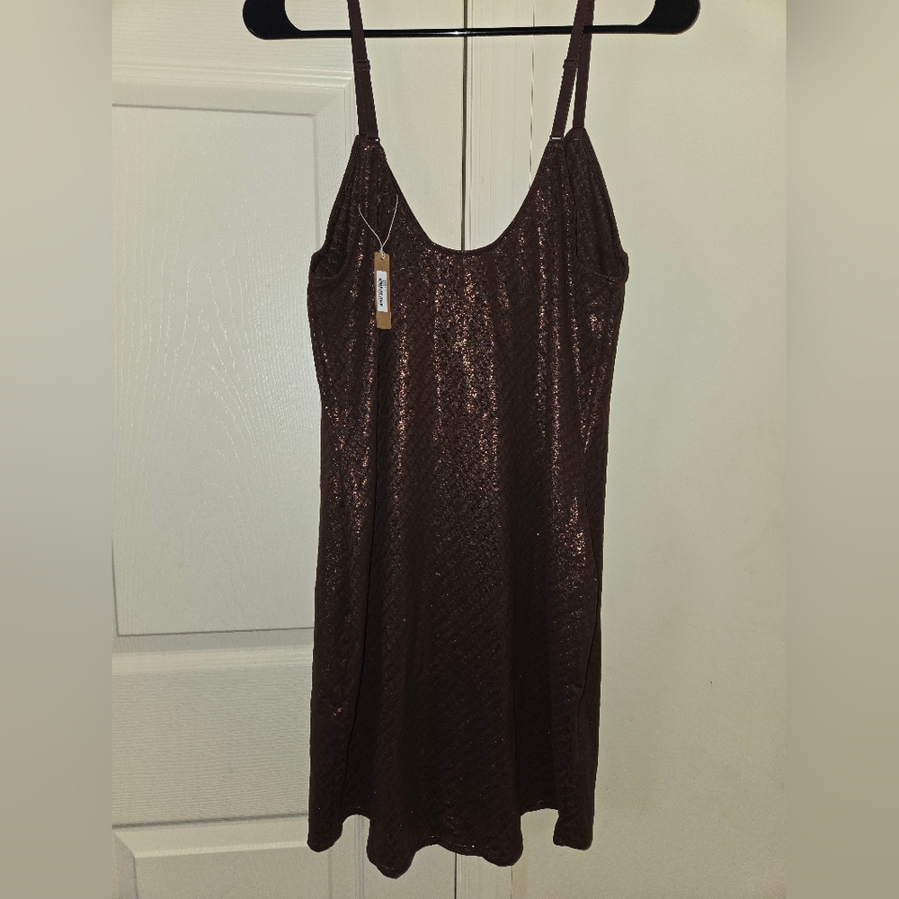 NWT SKIMS Logo Mesh Foil Cami Dress - Picture 8 of 10